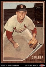 1962 Topps #149 Bob Duliba Normal Tint Cardinals COMMON VARIATION 1 - POOR