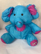 Vintage Fisher Price Wild Puffalumps Blue Elephant Stuffed Animal Plush