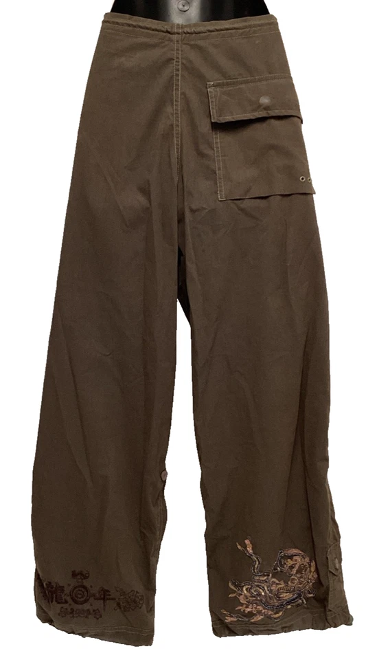 Maharishi Snopants Brown Part Organic Cotton Embroidered Year of the Dragon UK S - Image 3 of 4