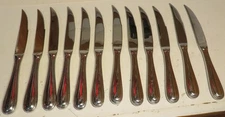 12 Pc Cuisinart Stratford Stainless Steak Knife Individual Hollow Serrate China