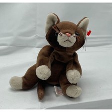 Ty Beanie Babies 1997 Pounce Brown Cat Bean Bag. Stuffed Animal