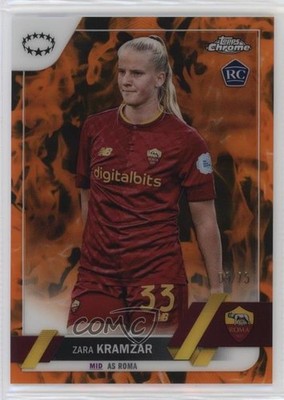 2022 Topps Chrome UEFA Women's Champions League 5/75 Zara Kramzar Rookie RC 0h1