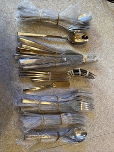 46 Piece Set Food Network Stainless Steel Silverware NEW