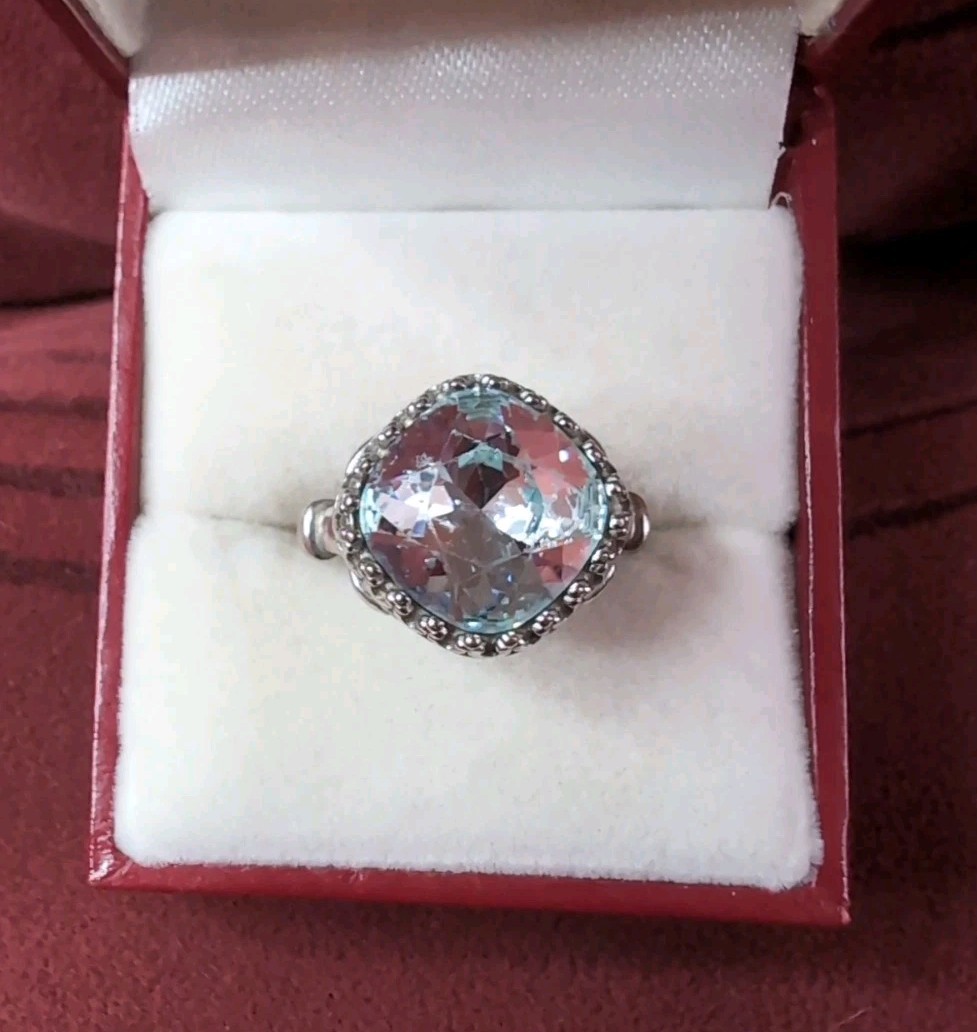 Statement FD Sterling Silver 925 Ring Aquamarine … - image 7