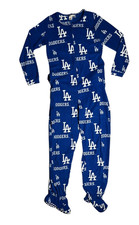 LOS ANGELES LA DODGERS Blue Warm FLEECE PAJAMA PJ SUIT Bed Shirt/Pants Adult M