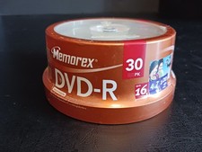 Memorex DVD-R 8x 4.7 GB 120 Min Video Recordable Orange Label 30 Pack Sealed
