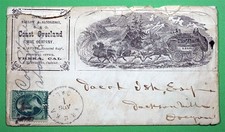 DR WHO 1880s COAST OVERLAND MAIL COACH ADVERTISING YREKA CALIFORNIA CA w36555