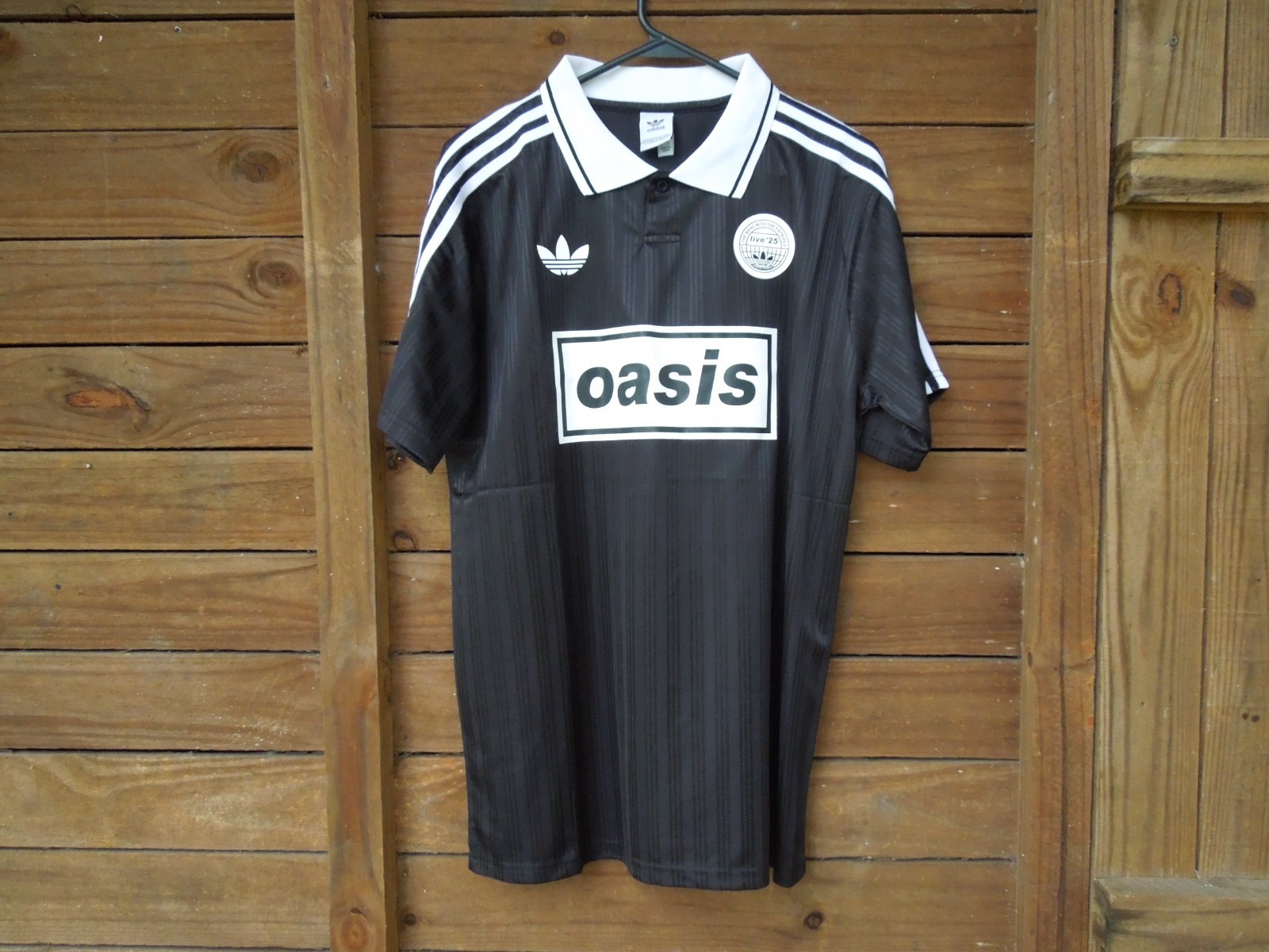 Oasis 2025 Reunion Tour soccer jersey, adidas, XL, Black and White