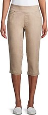 Time  Tru NWT Women's L 12-14 Woven Pull on Khaki Capri Pants