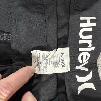 Hurley Phantom Black Board Shorts Mens 32 Back Pocket