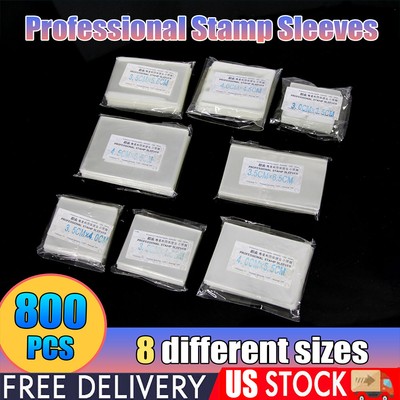 Stamp Sleeves 8 Different Size Professional Stamp Protector 800 Pieces ...