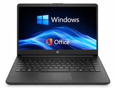 HP 14" Laptop Windows 11 – 64GB SSD – Full Lifetime Microsoft Office Installed