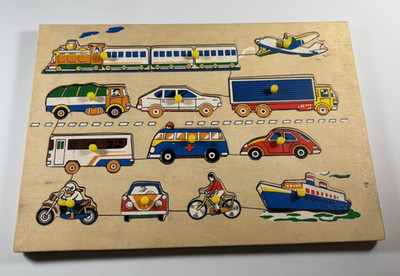 Vintage Wooden Peg Puzzle 13 piece Wooden Puzzle