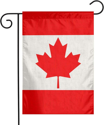 Canadian Canada Flag Flax Nylon Burlap Linen Fabric Garden Flag Farmhouse Decora