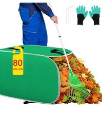 80 Gallon Pop Up Leaf Bag - Self Standing Yard Waste Collector with Handles