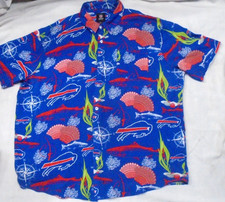 Buffalo Bills NFL Team Apparel Hawaiian Floral Button Up Casual Shirt Size XL