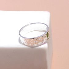 Hammered 925 Sterling Silver Band Dainty Ring Gift For Her
