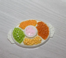 Fisher-Price Loving Family Dollhouse Oval Food Snack Tray with Dip & Snacks