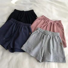 Summer Loose Wide Leg Shorts Women High Waist Drawstring Casual Jogging Shorts Y