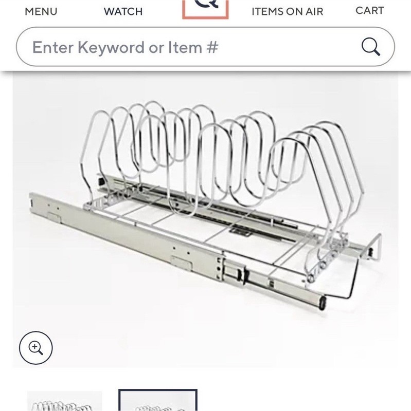 Cella Metal Drawer Sliding Organizer Adjustable  pot pan storage cabinet QVC