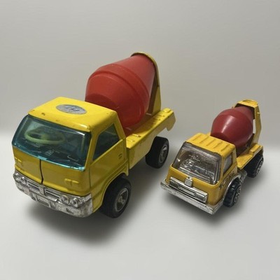 Vintage Showa Tin Toy Tanker Ikko Tonka Japan 2pc Set Original