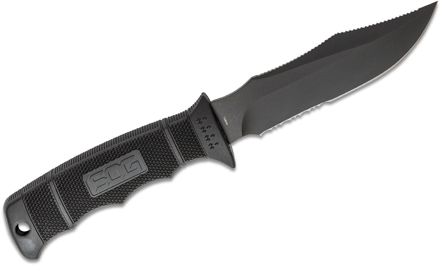 E37tn-cp Seal Pup Elite Tactical Knife Black Tini Combo Blade Grn Hand