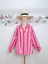 Musselin Bluse Gestreift