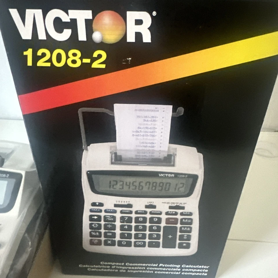 Victor 1208-2 Printing Calculator, 2-Color Black/Red Print - Image 4 of 4