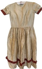 Girls Romantic Ecru Silk Taffeta Communion Cotillion Bridesmaid Dress Size 10