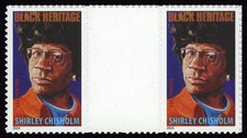 US #4856 Shirley Chisholm Black Heritage Hor. Pair with Vert. Gutter VF NH