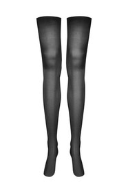 Maison Close Black Sheer Stockings 40 Denier Thigh High Reinforced Toe