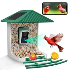 Kurain Smart Bird Feeder Camera, Solar Panel, Auto AI Identify, Wireless