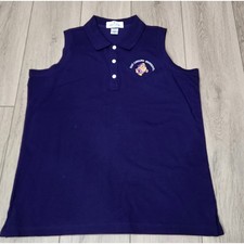 ECU Pirates East Carolina University Sleeveless Polo Shirt Top Purple Women  L