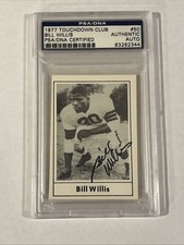 1977 Bill Willis Touchdown Club Signed / Auto. PSA/DNA