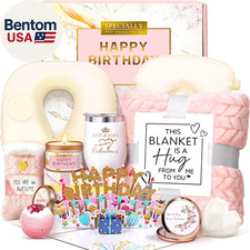 Birthday Gifts for Women, Unique Spa Birthday Gift Basket with Blanket for Women