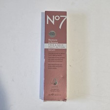 No7 Restore Renew Multi-Action Face and Neck Serum 1.69 oz New Sealed