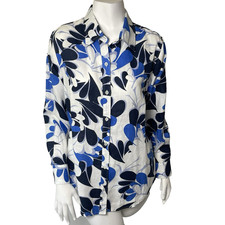 Elliott Lauren 100% Linen Floral Button Front...
