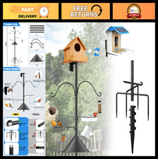 Squirrel-Proof Bird Feeder Pole Kit - 93" Adjustable Stand for Outdoor Garden, 5