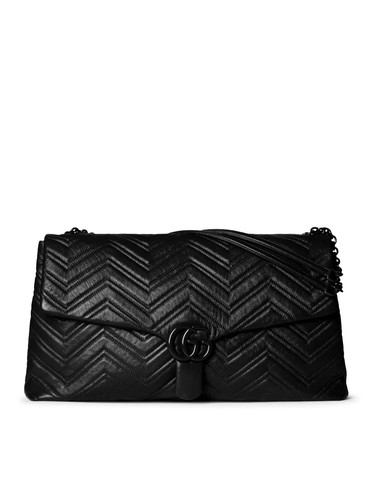 GUCCI GG Marmont Maxi $4300 Black Leather Shoulder Bag New And Authentic