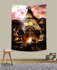SHRAPHY Native American Indian Tapestry 40x60 Inches Psychedelic 40"L x 60"W