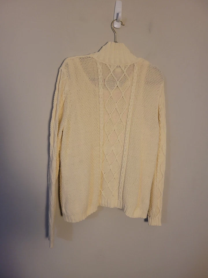 Conjunto Suéter Vintage Chadwick Marfil Tejido Cable Talla XL Foto 4 de 4