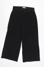 Marks and Spencer Damen Schwarz Gr&ouml;&szlig;e 12 Cropped Weites Bein Hose