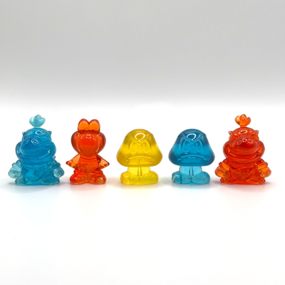 #ad Super Mario Translucent Mini Figure Lot 5 Bowser Jr Yoshi Goomba Clear Japan $19.98