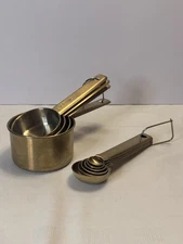 Figmint Gold Tone Tin Measuring Cups & Spoons