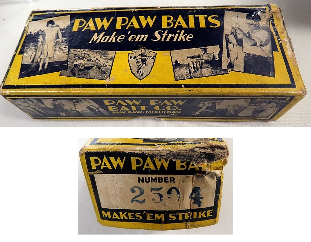 Vtg Paw Paw Bait Co. 'Take A Boy Fishing!' Slogan Paper Advertising