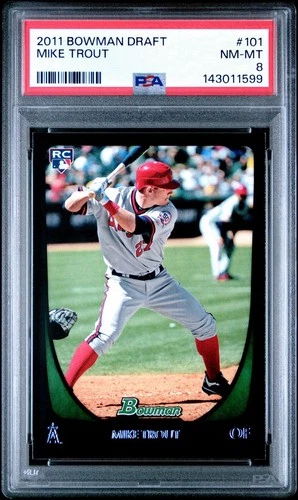 2011 Bowman Draft Mike Trout Rookie #101 PSA 8
