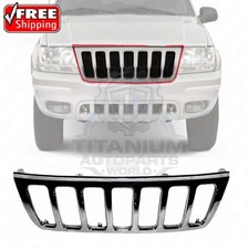 New Front Grille Shell Chrome Plastic For 1999-03 Jeep Grand Cherokee Ch1200221