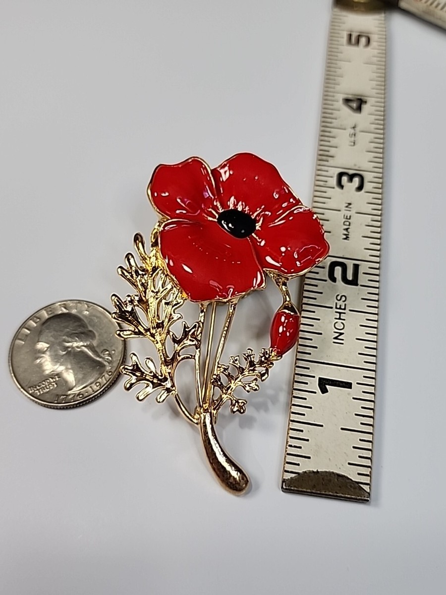 9PCS Poppy Flower Brooch Pins Veterans Day Gifts Memorial - View #5