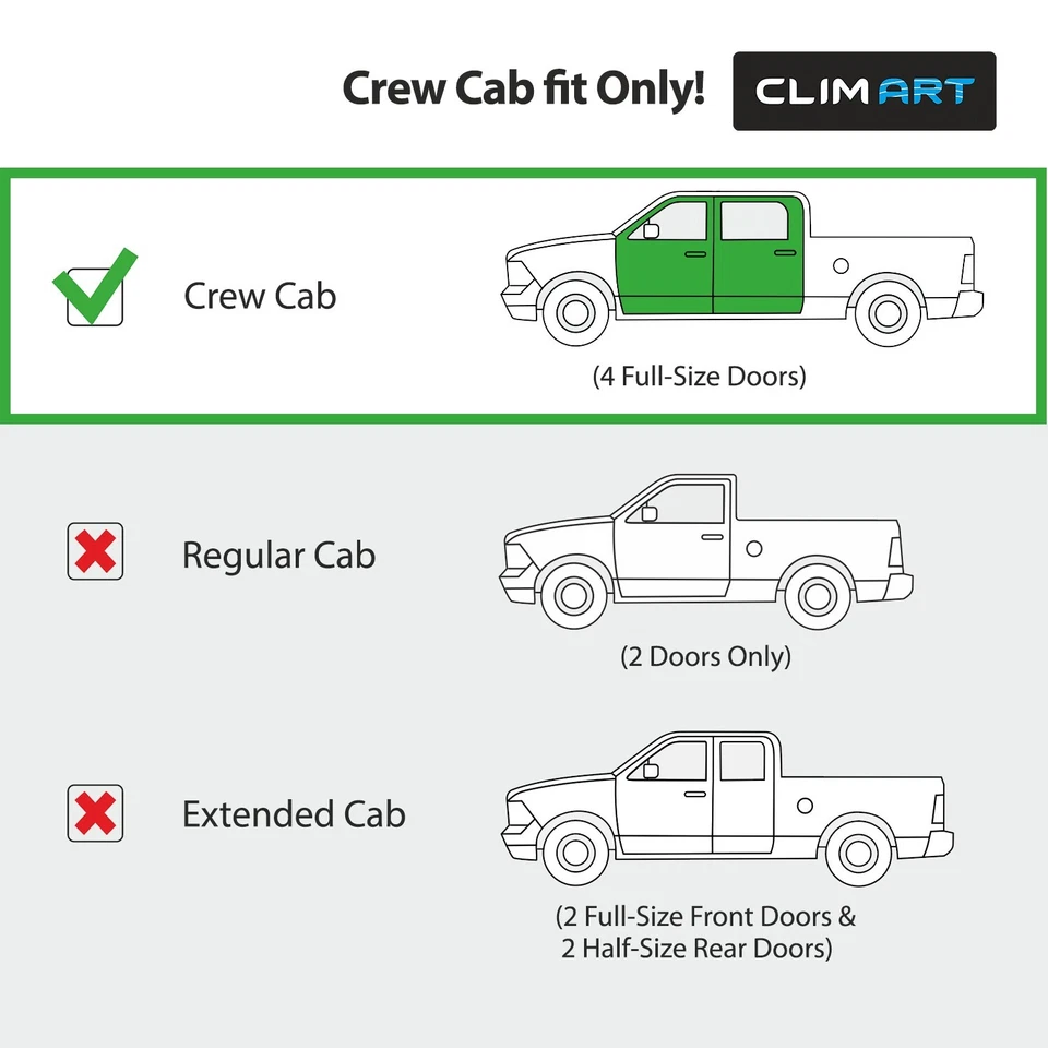 Sun Rain Visors Wind Rain Guards for 07-14 Chevy Silverado 2500/3500 Crew Cab - Image 4 of 4