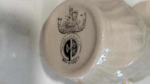 Belleek Fine China Lustre Lily White 3.5” 4oz Creamer 3rd Black Mark 1926-1946 - Picture 8 of 8